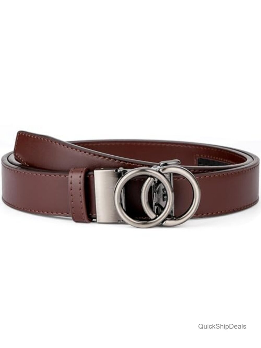 Genuine Leather Ratchet Belt Adjustable Women Dress Belt